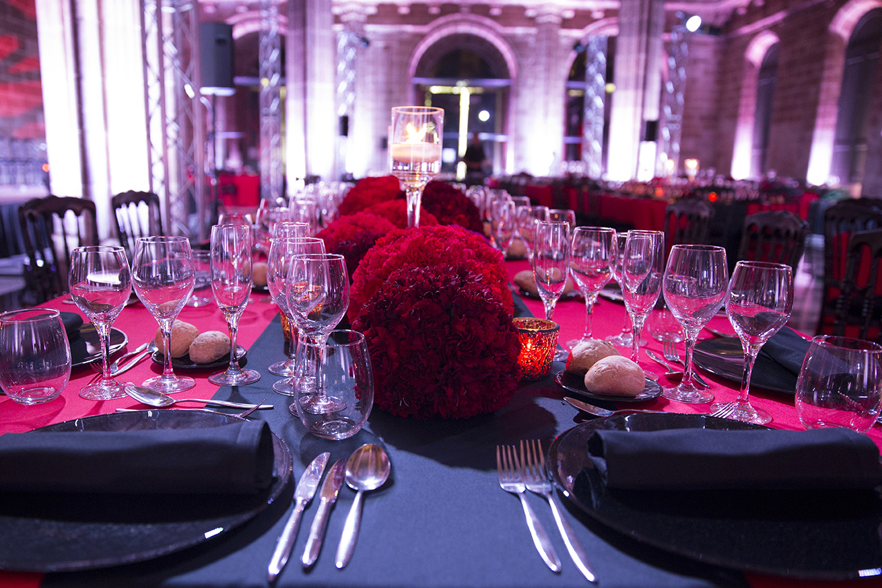Bolas de flores en evento en Barcelona