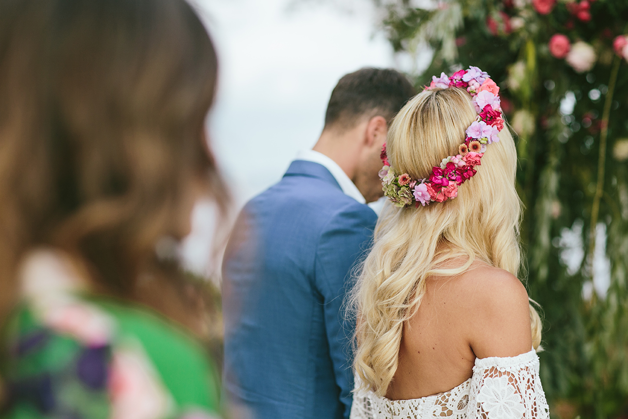 Corona de flores para novia